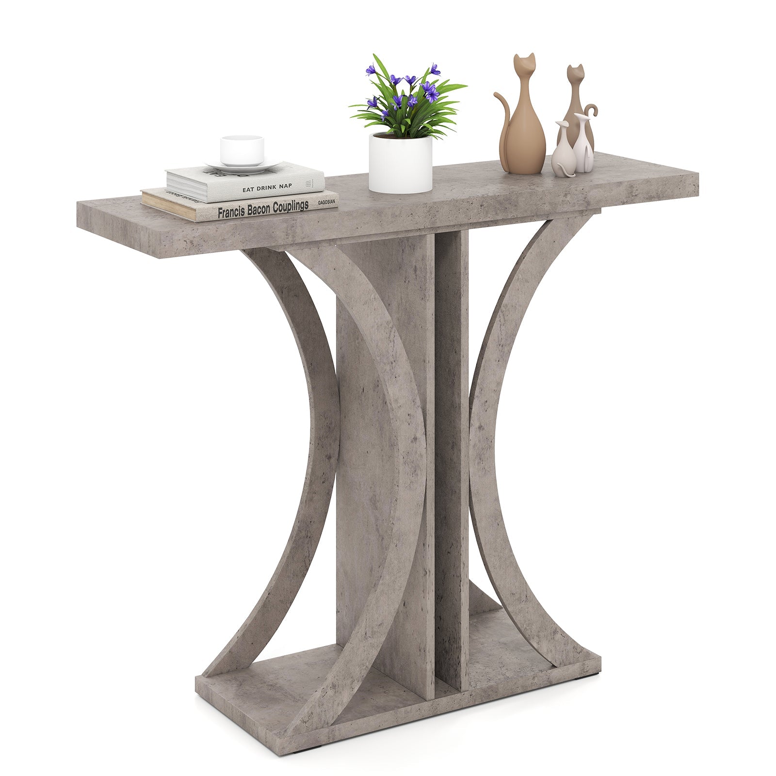 Console Table 39.5 Inch Rectangular Entryway Table with Geometric Frame