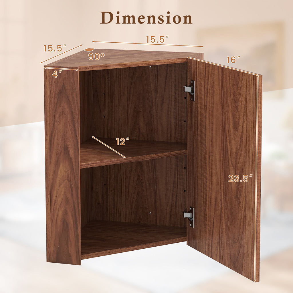 Corner Medicine Cabinet with Mirror with Open Mirror Door and Adjustable Shelf