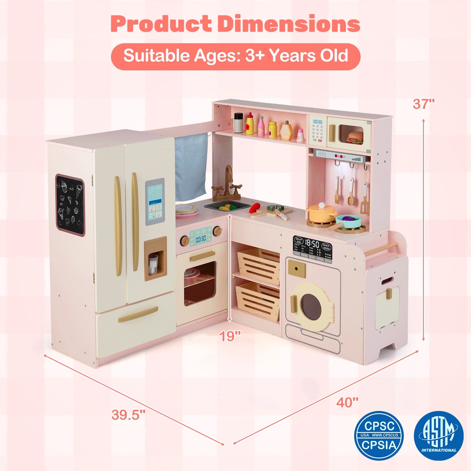 Corner Play Kitchen with Lights and Sounds for Ages 3+