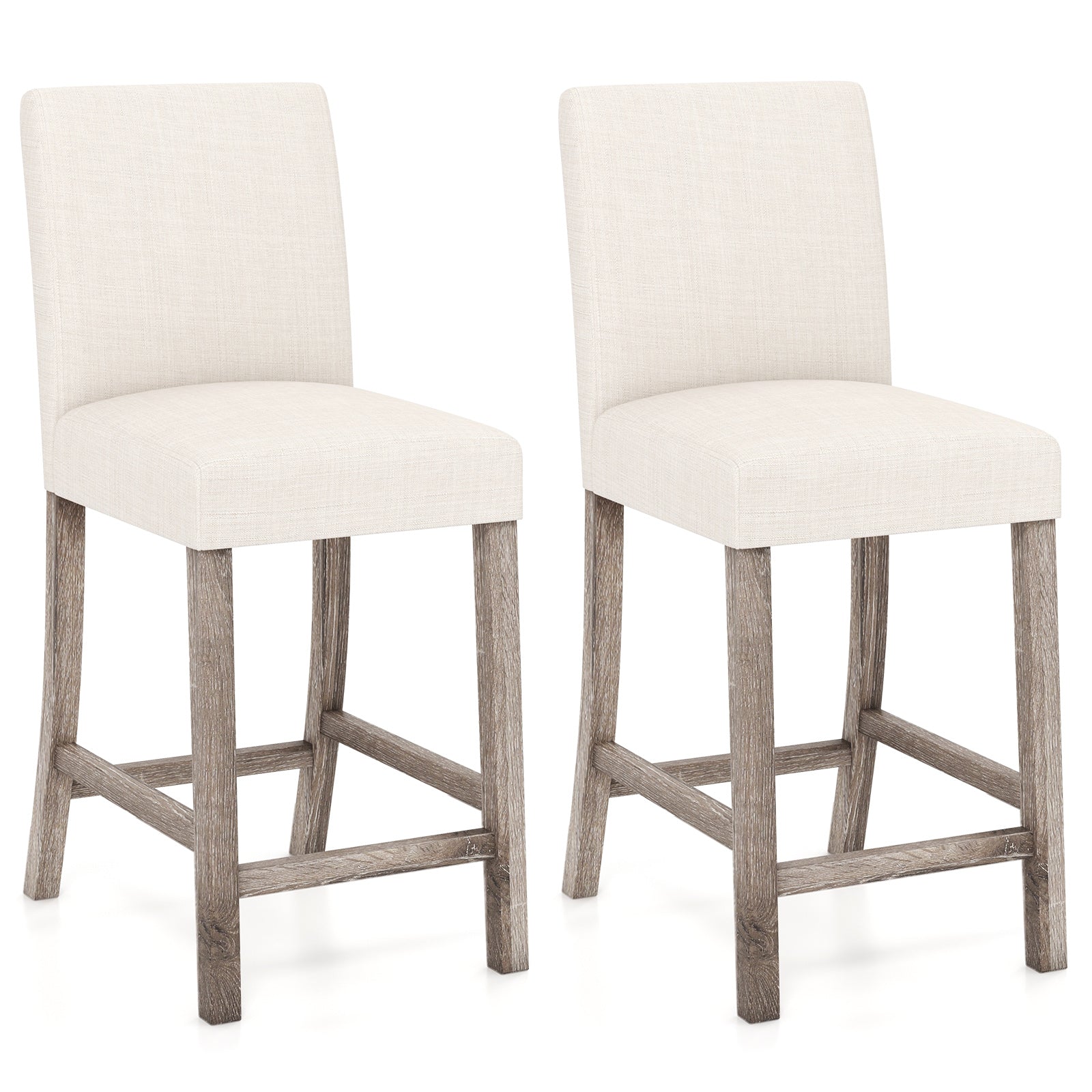 Counter Height Bar Stools Set of 2 with Back and Footrest