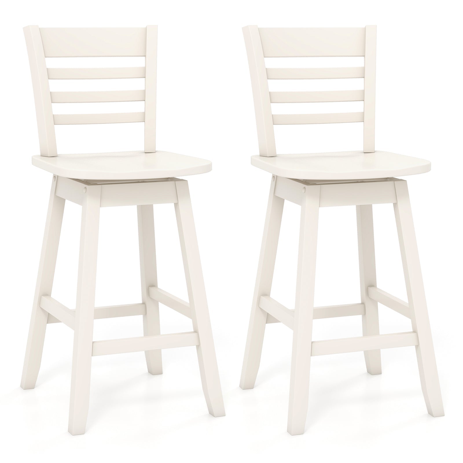Counter Height Barstools Set of 2 with Footrest for Kitchen Island Bar