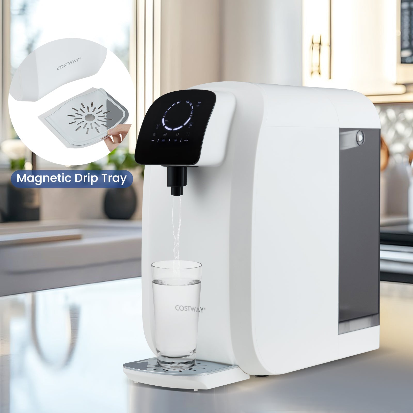 Countertop Reverse Osmosis Water Filter 5-Stage RO + PPC Water Filtration System with UV Light-White