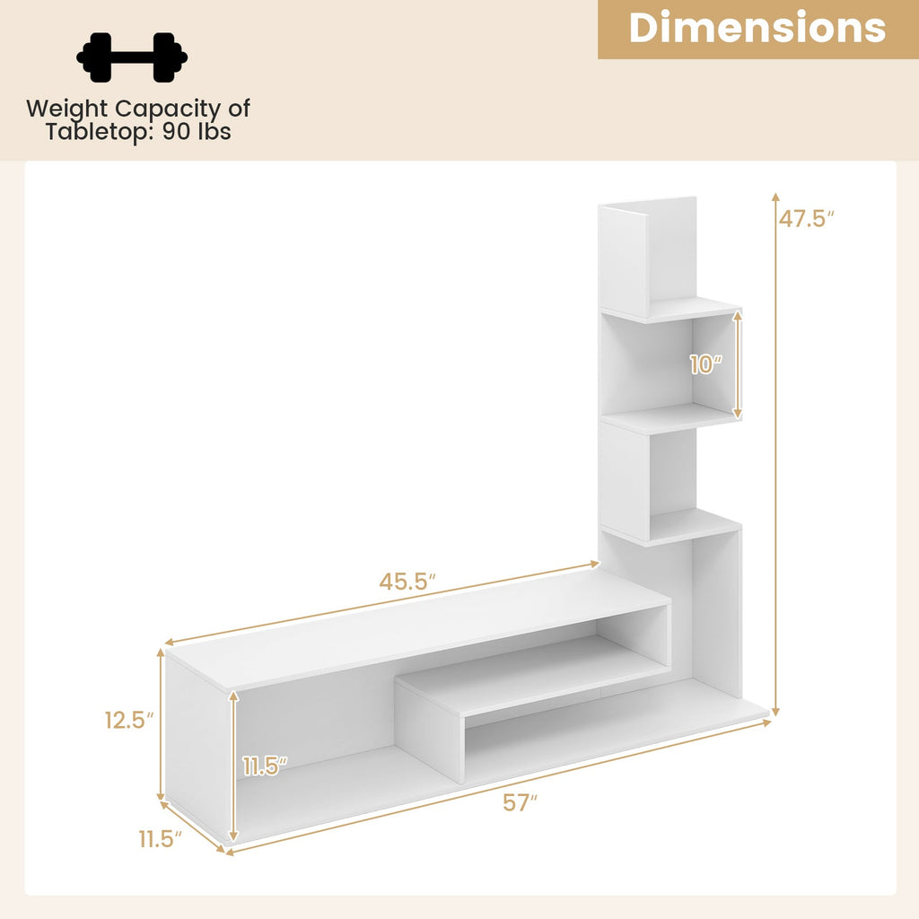 Cube TV Stand for TVs up to 50 Inch Media Console Table with Storage Shelves