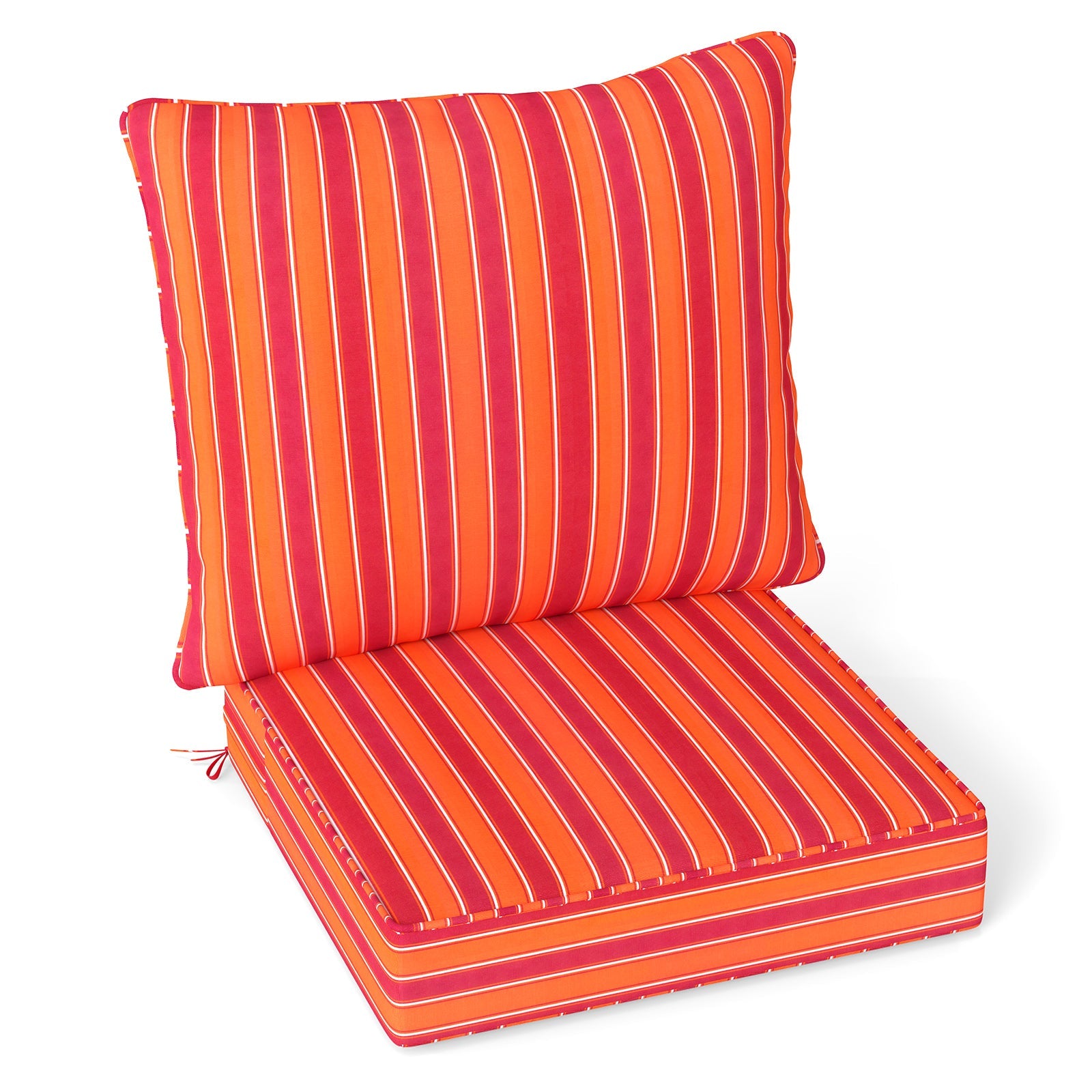 Deep Seat Chair Cushion Pads Set with Rope Belts for Indoor and Outdoor