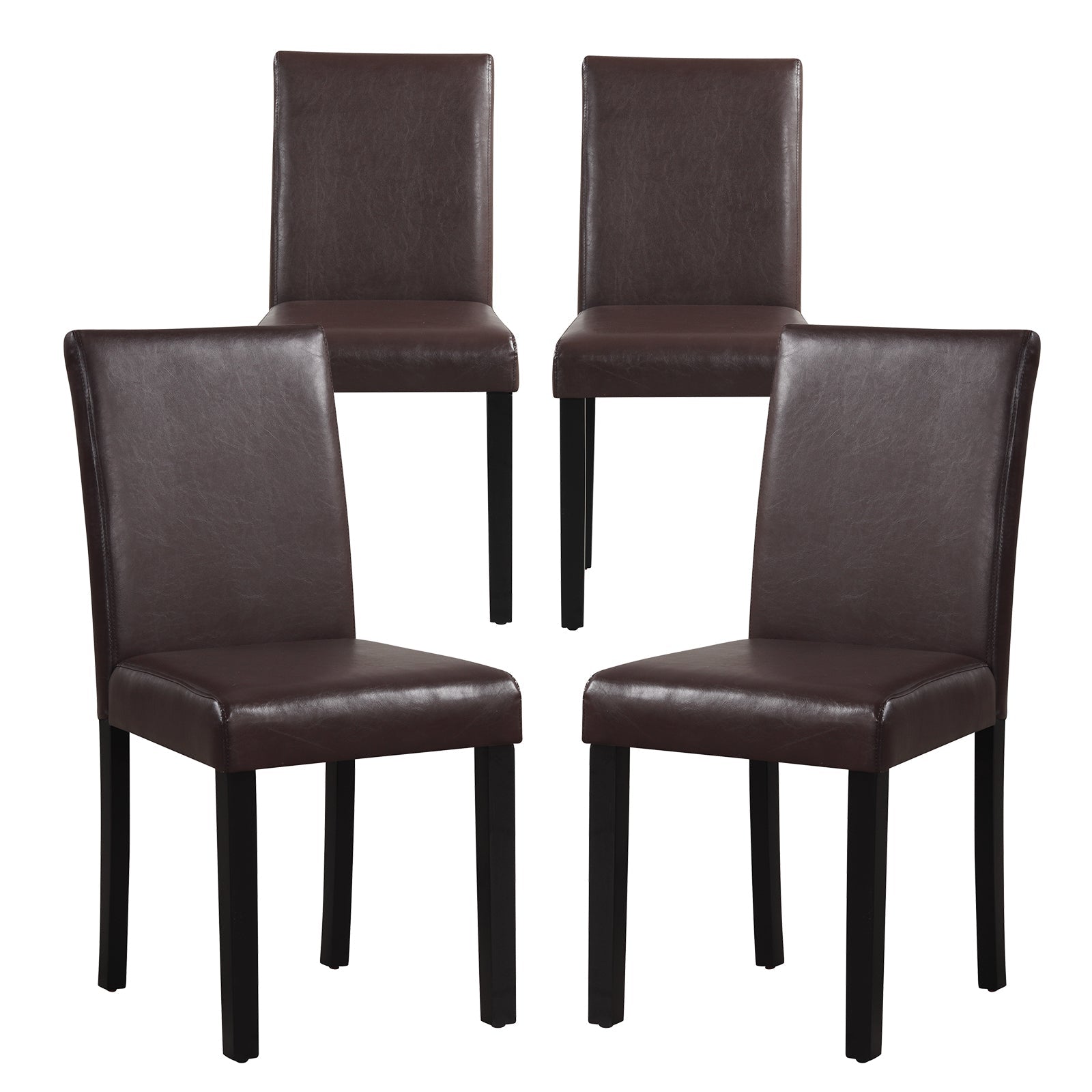 Dining Chair Set of 4 Upholstered Kitchen Dinette Chairs with Wood Frame