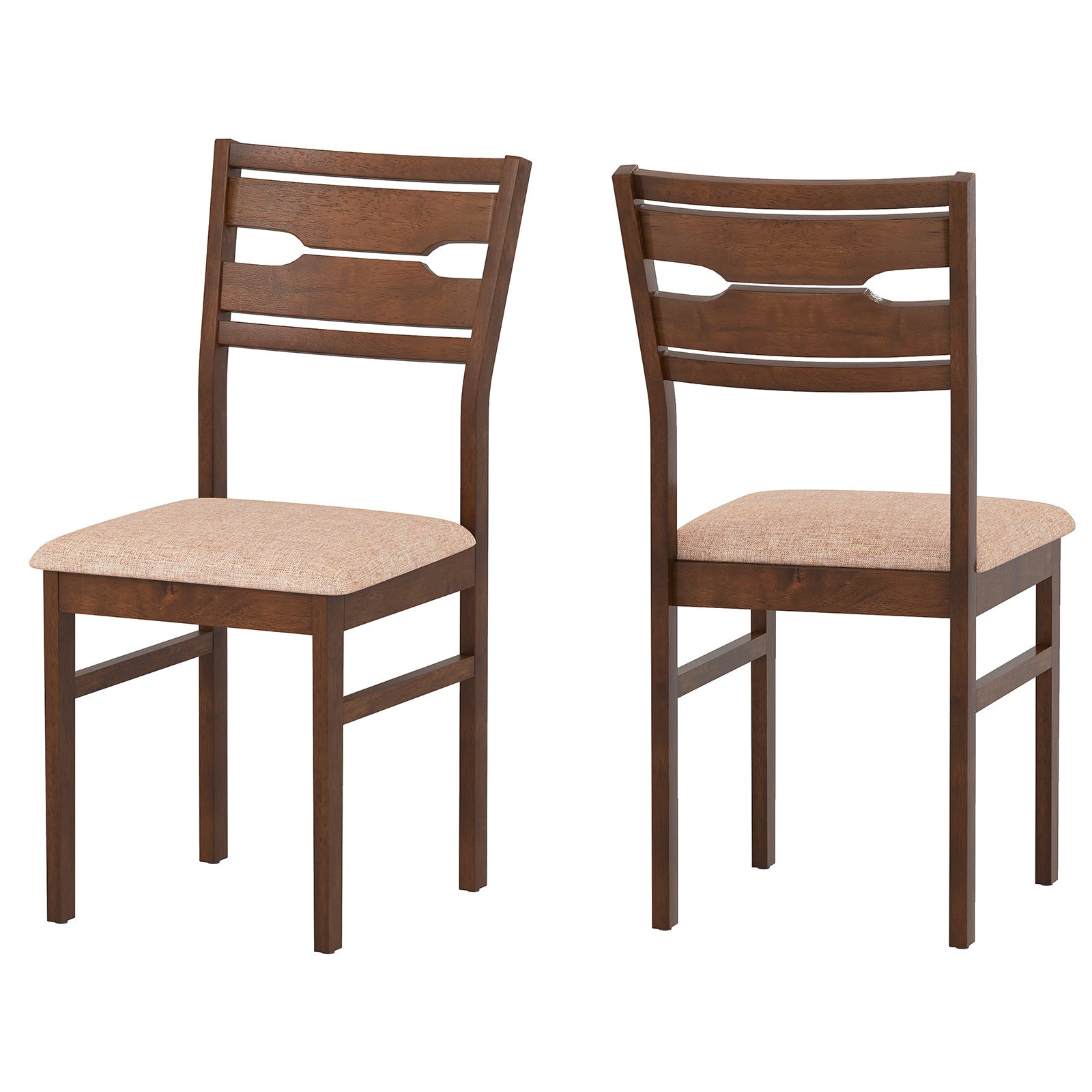 Dining Chair Set of 2/4 with Rubber Wood Frame and Padded Seat