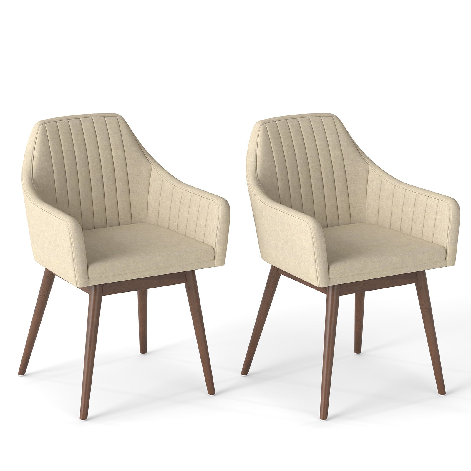 Dining Chairs Set of 2 Upholstered Accent Chairs with Comfy Padded Backrest and Seat