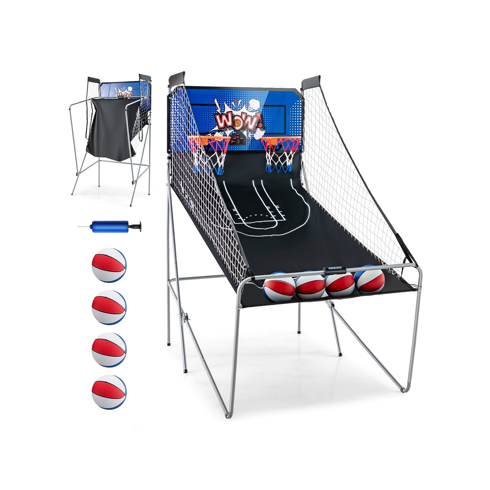 Dual Shot Basketball Arcade Game with 8 Game Modes and 4 Balls