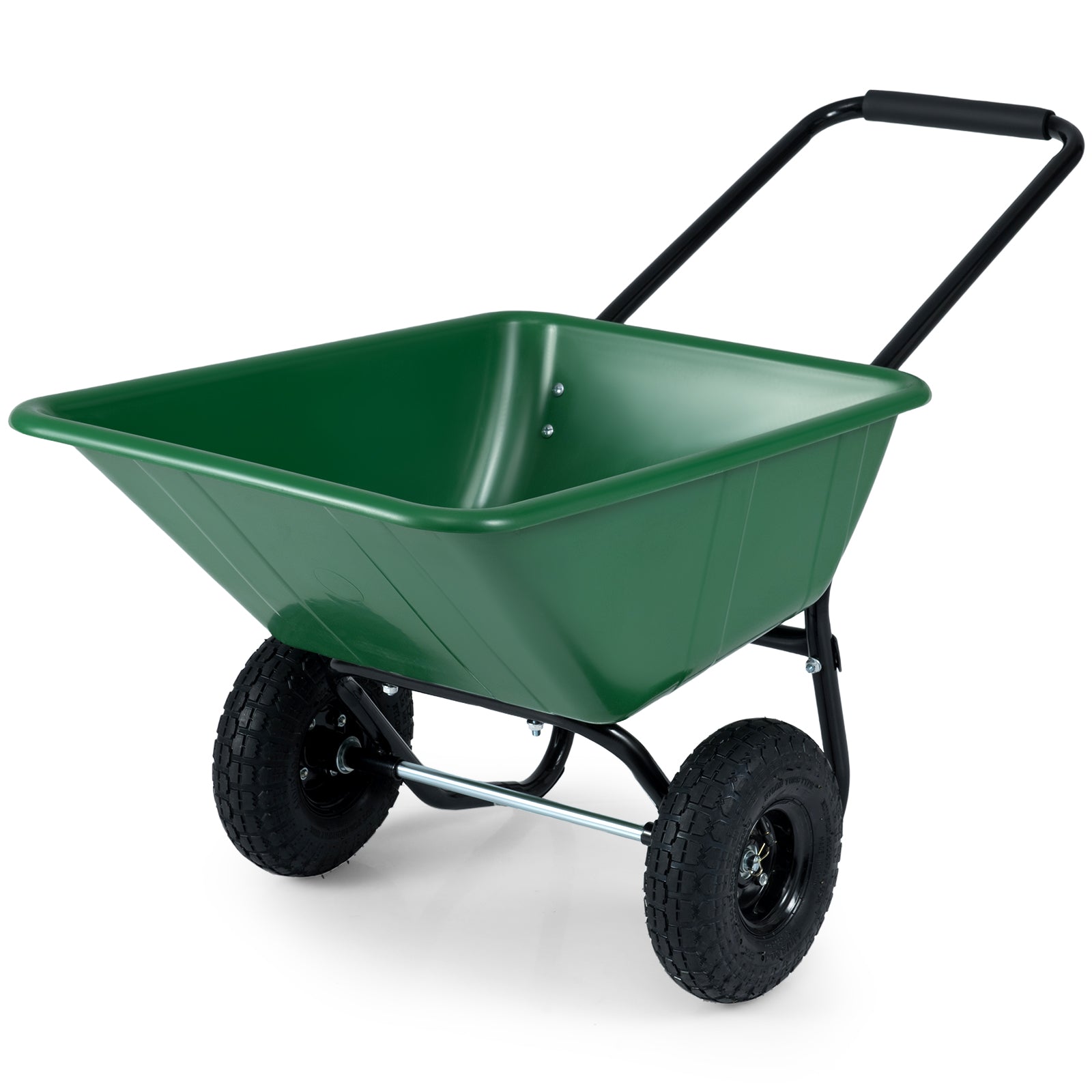 Dual-Wheel Wheelbarrow Garden Utility Cart with Pneumatic Tires