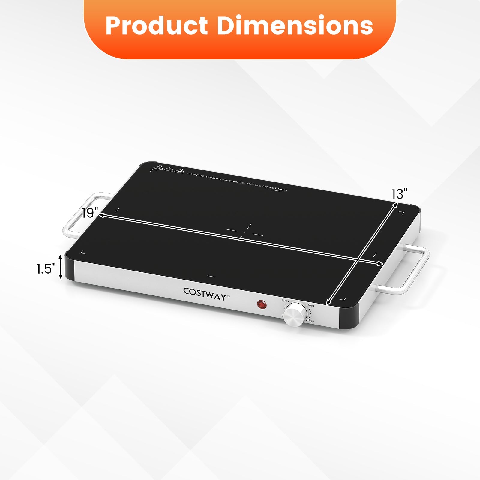 Electric Warming Tray Food Warmer with Adjustable Temperature Control