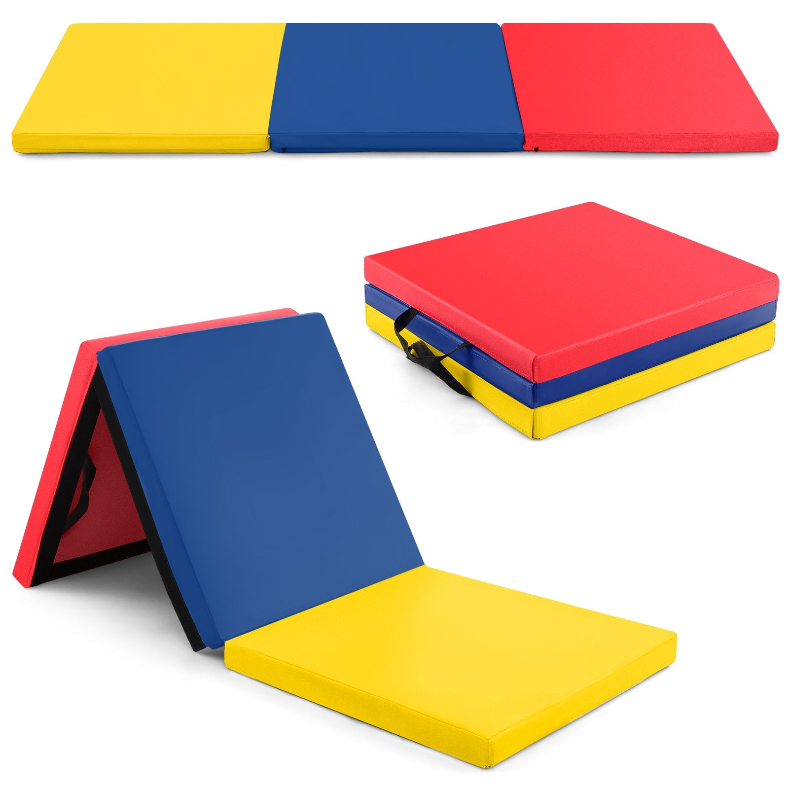 6 x 2 FT Tri-Fold Gym Mat with Handles and Removable Zippered Cover