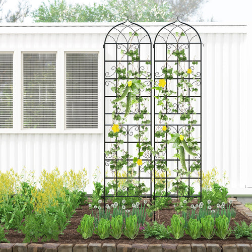 2 Pack 86" x 20" Metal Garden Trellis for Outdoor Climbing Plants