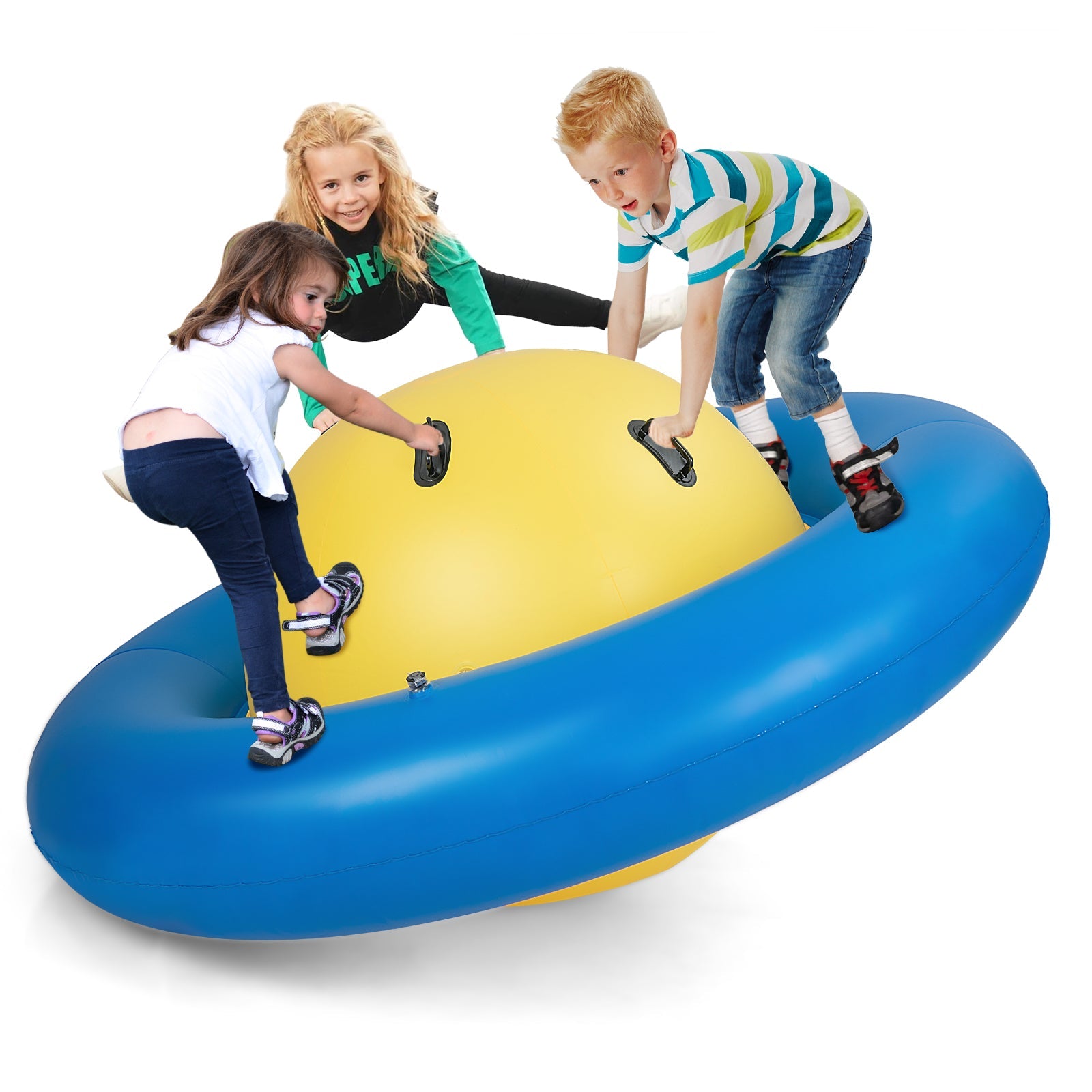 7.5 Foot Giant Inflatable Dome Rocker Bouncer with 6 Built-in Handles for Kids-Green