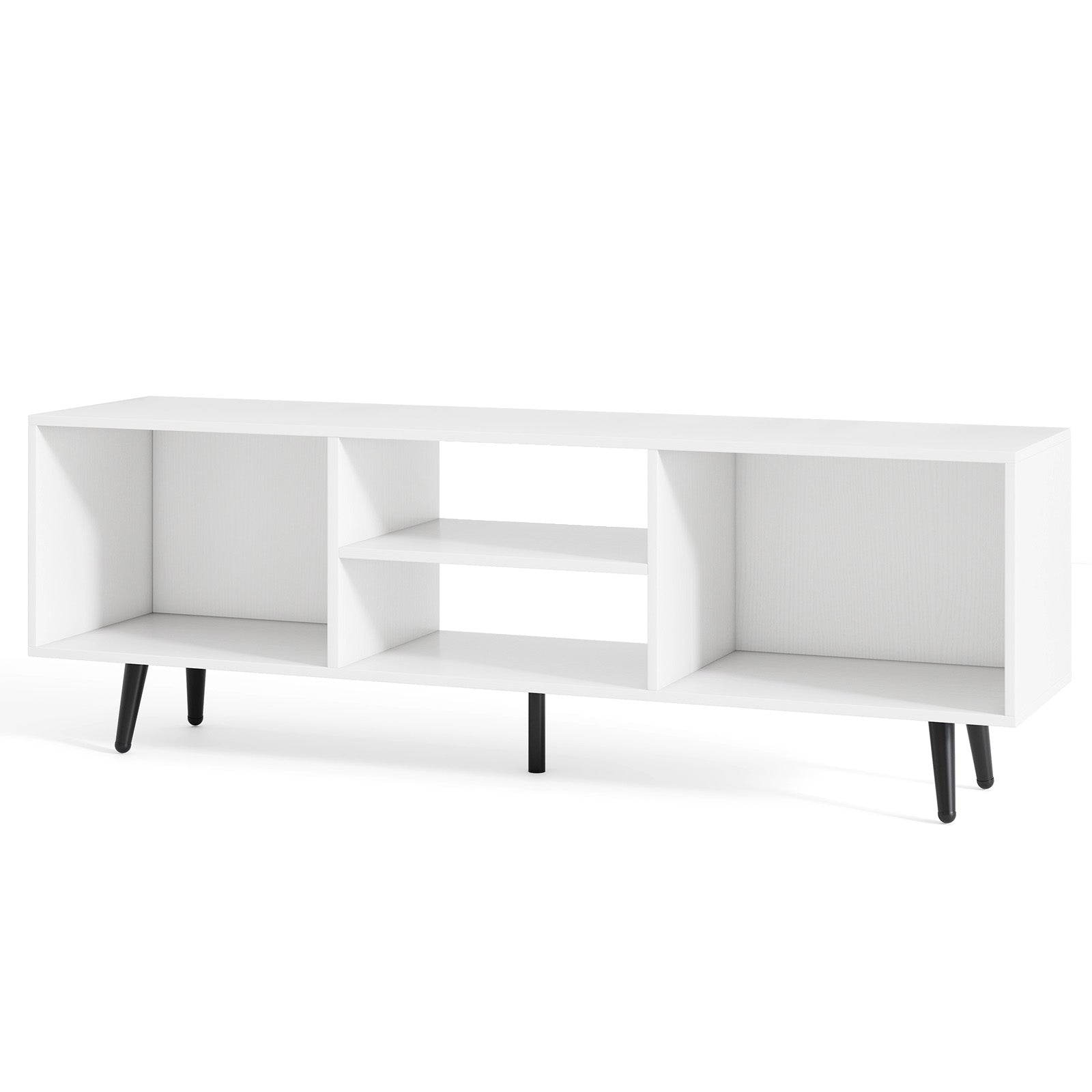 47.5 Inches TV Stand for 55-Inch TV with Compartments and Metal Legs