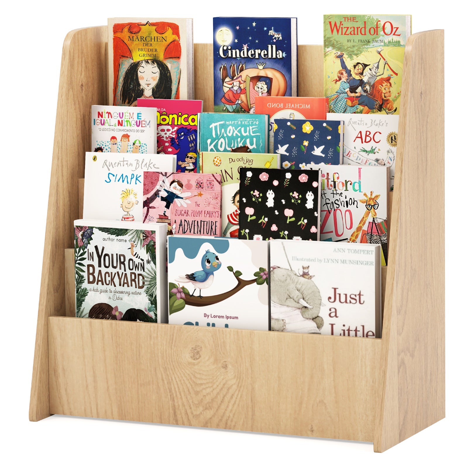 4-Tier Kids Bookshelf with Deep Compartments for Bedroom