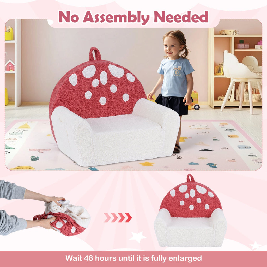 Kids Sofa Toddler Foam Couch with Soft Fleece Fabric Cover