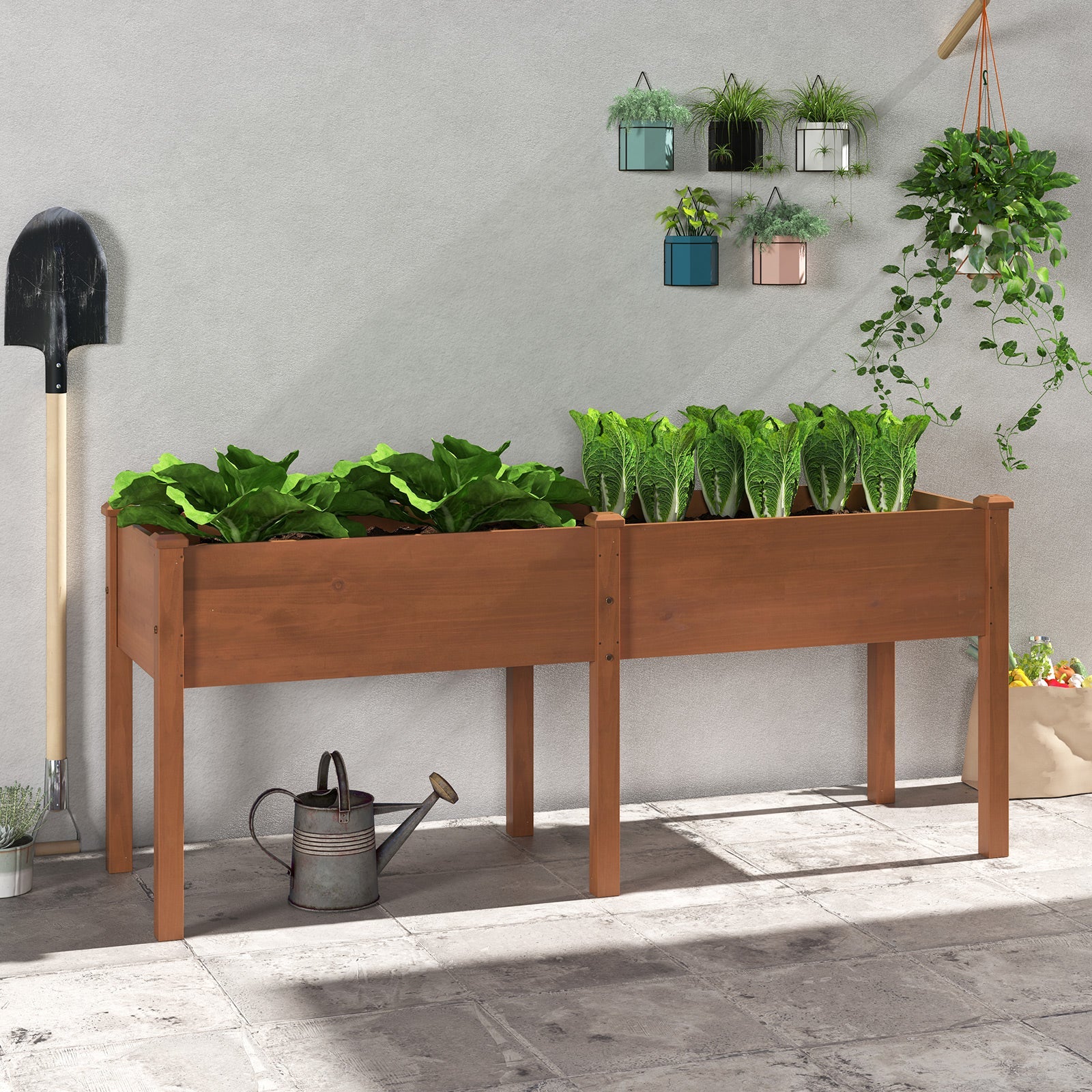 Large Raised Garden Bed with Drainage Holes and 6 Supporting Legs