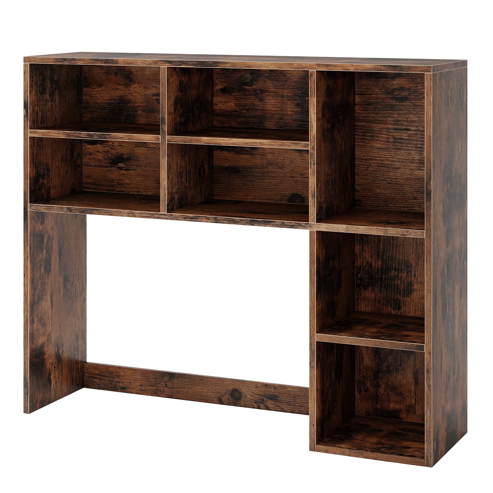 Desktop Bookshelf with 7 Open Cubbies and 3 Adjustable Shelves