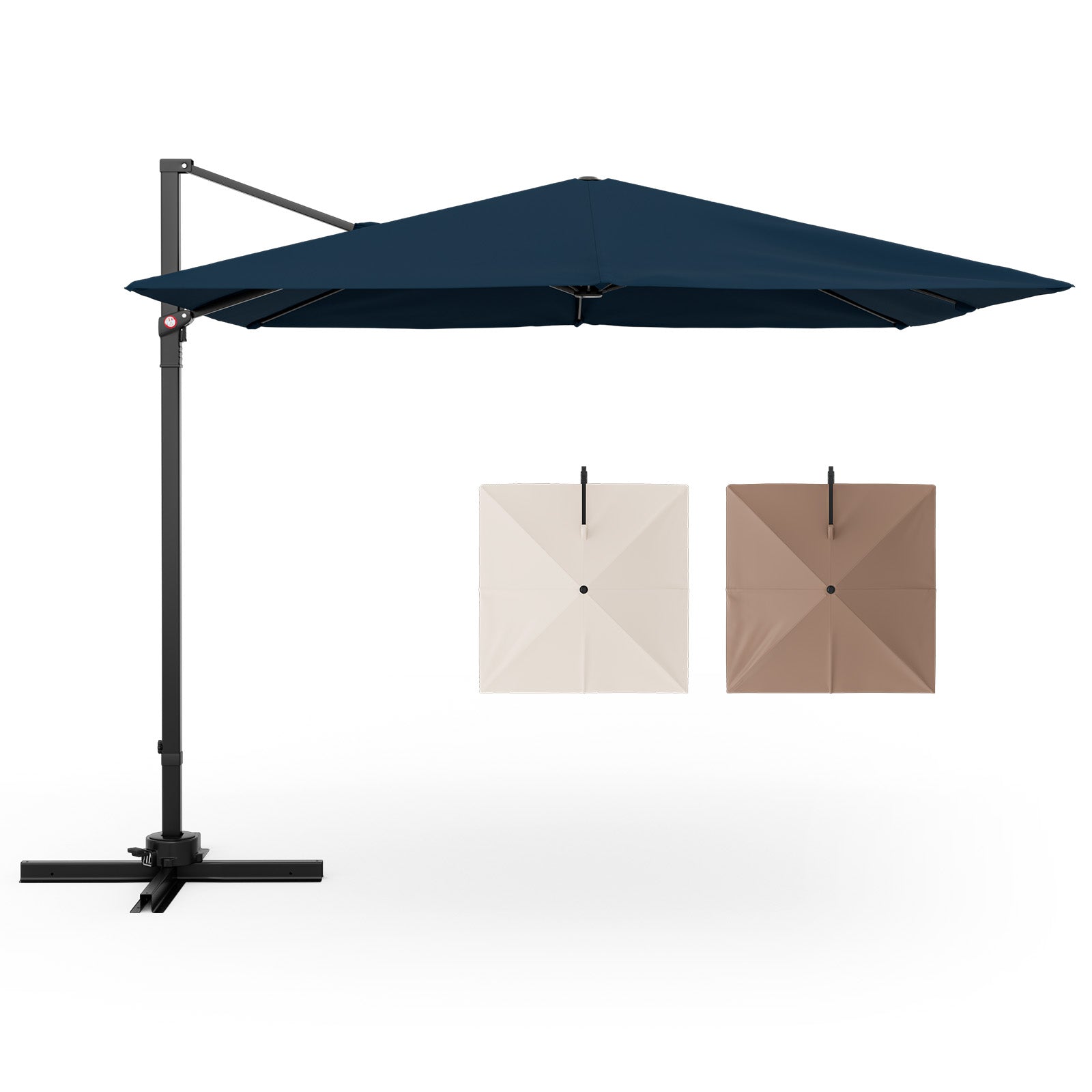 9.5 Feet Square Patio Cantilever Umbrella with 360° Rotation