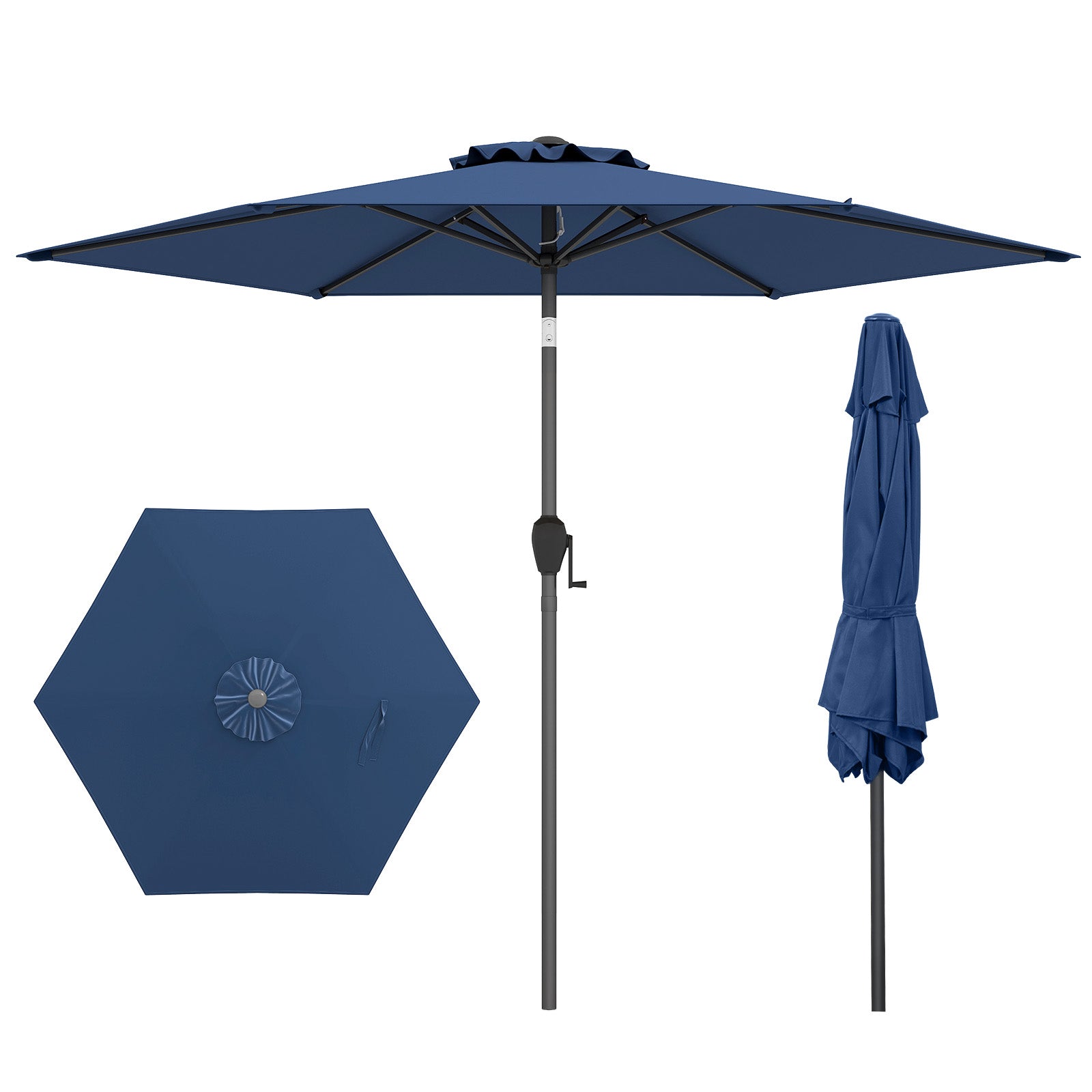 7.5 feet Outdoor Patio Heavy Duty Market Umbrella with Push Button Tilt