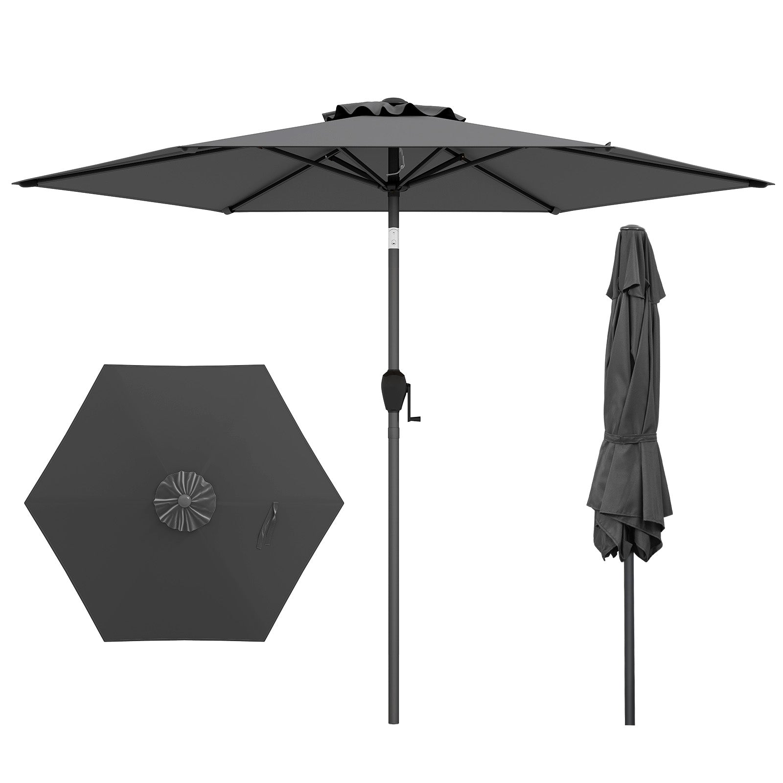 7.5 feet Outdoor Patio Heavy Duty Market Umbrella with Push Button Tilt