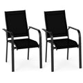 Patio Dining Chairs Set of 2/4/6 Stackable Outdoor Armchairs with Metal Frame