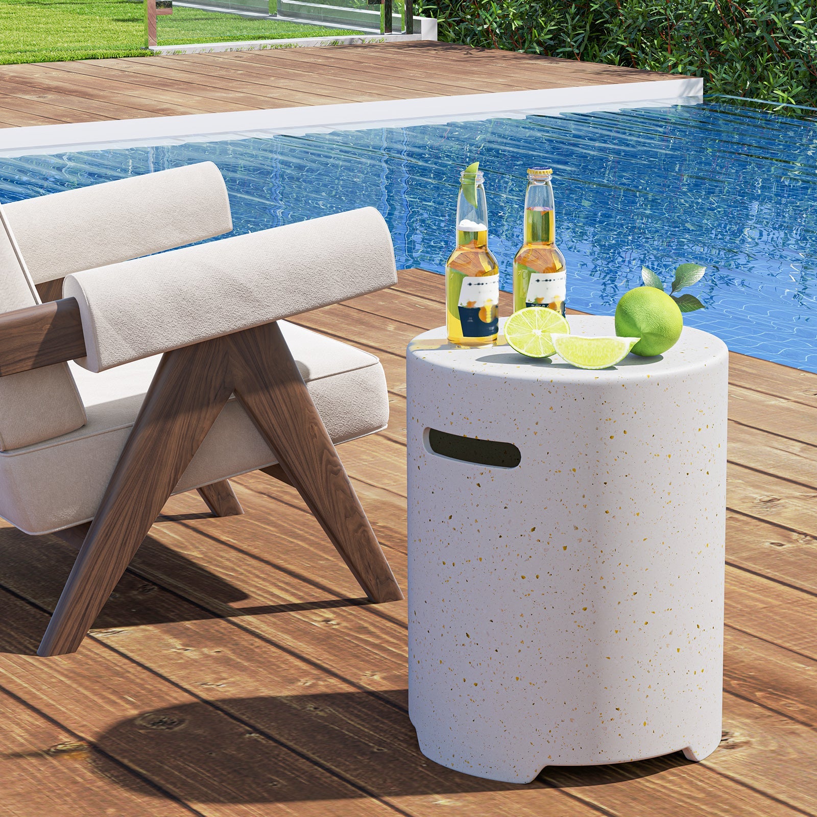 Propane Tank Cover Table with Side Handles and Protective Cover