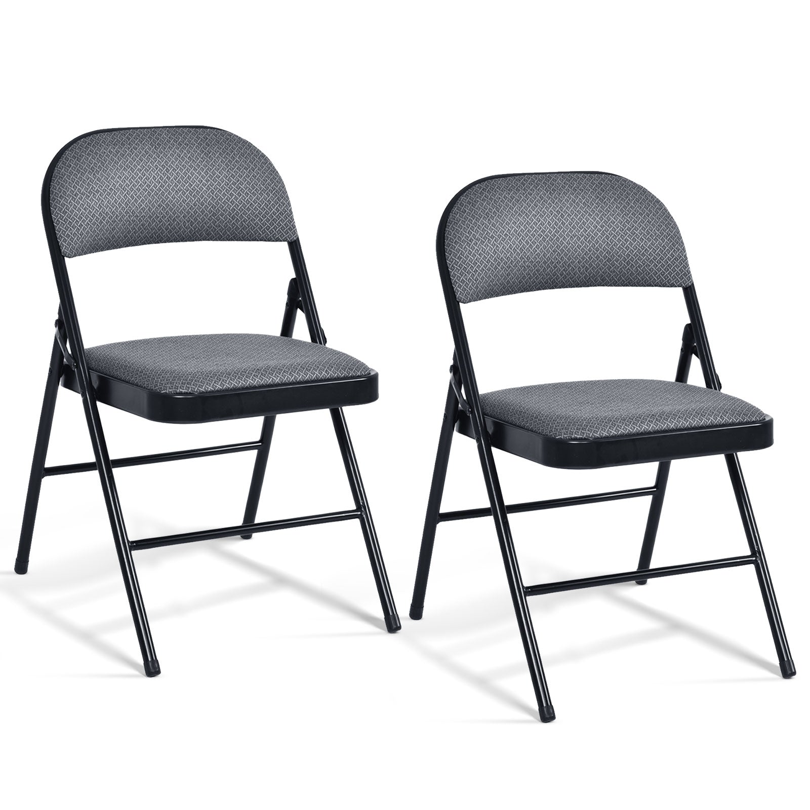 4 Pieces Fabric Upholstered Padded Seat Folding Chairs Seet