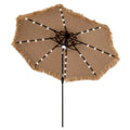 10 Feet Hawaiian Style Solar Lighted Thatched Tiki Patio Umbrella