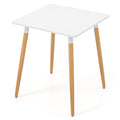 Square Dining Table with Adjustable Foot Pads for Dining Room Kitchen-White