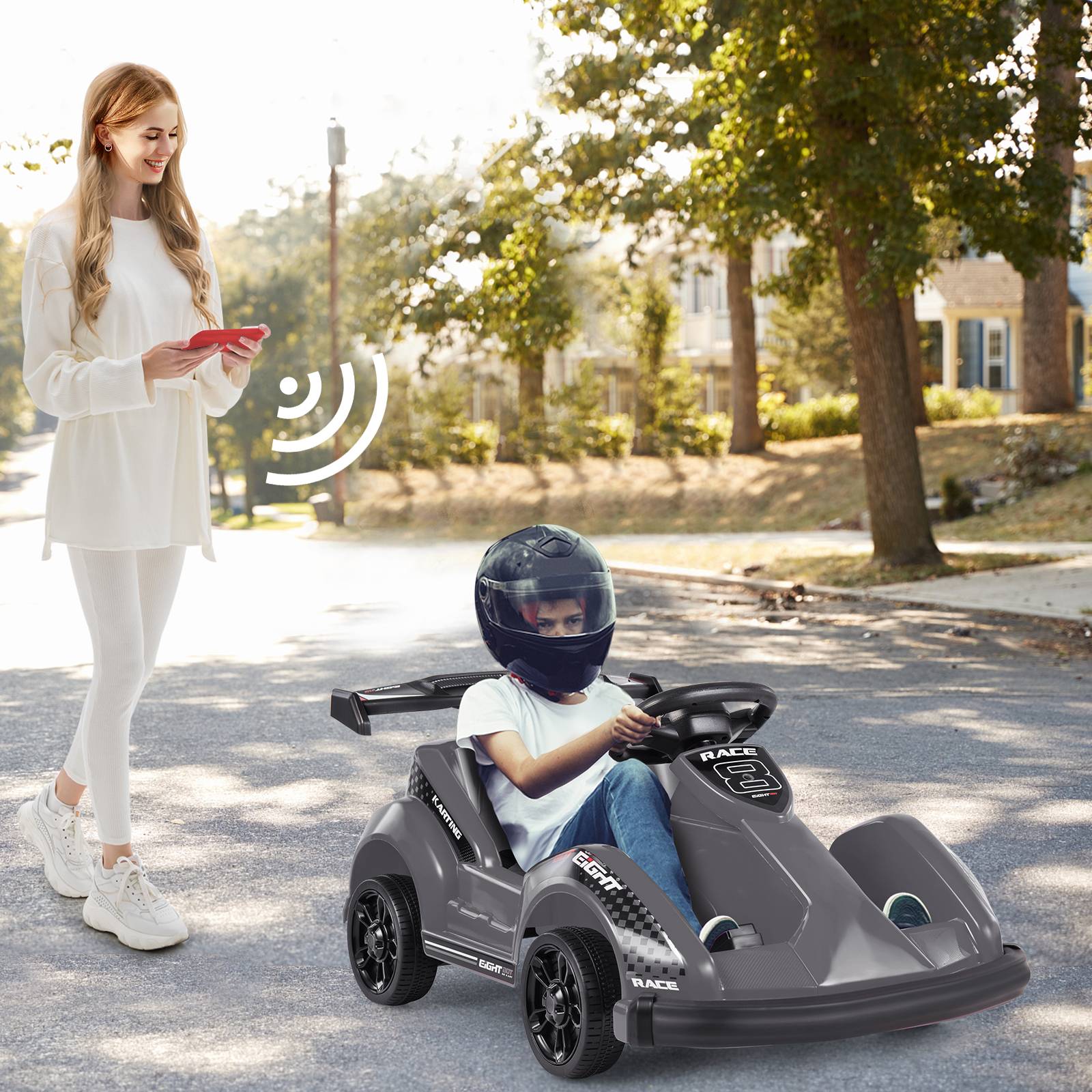 6V Kids Ride On Go Cart with Remote Control and Safety Belt