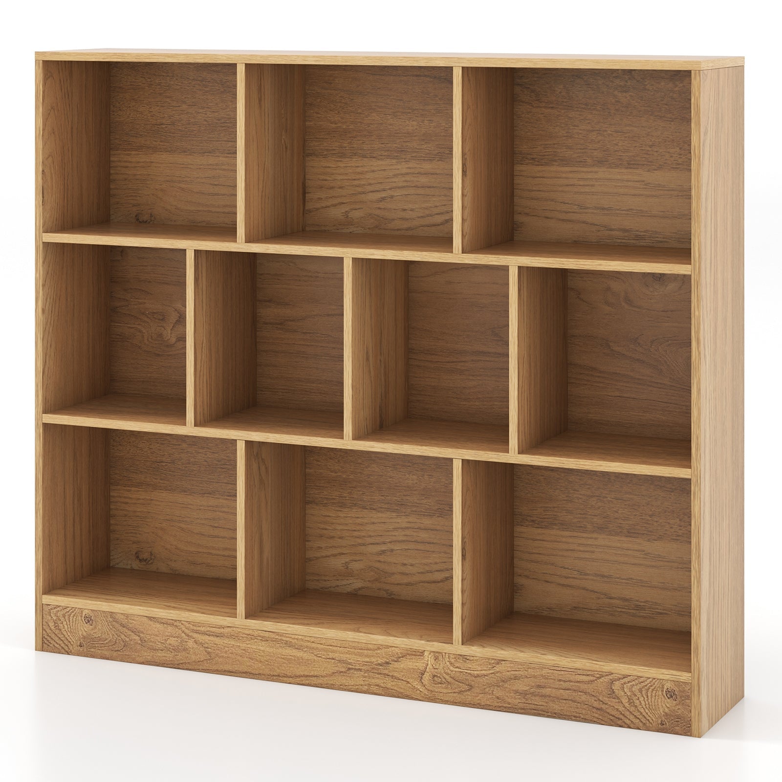 41 inches Wooden Toy Storage Organizer with 10 Cubes for Kids