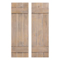 36 x 11 Inch Farmhouse Paulownia Wood Window Shutters Set of 2 for Windows