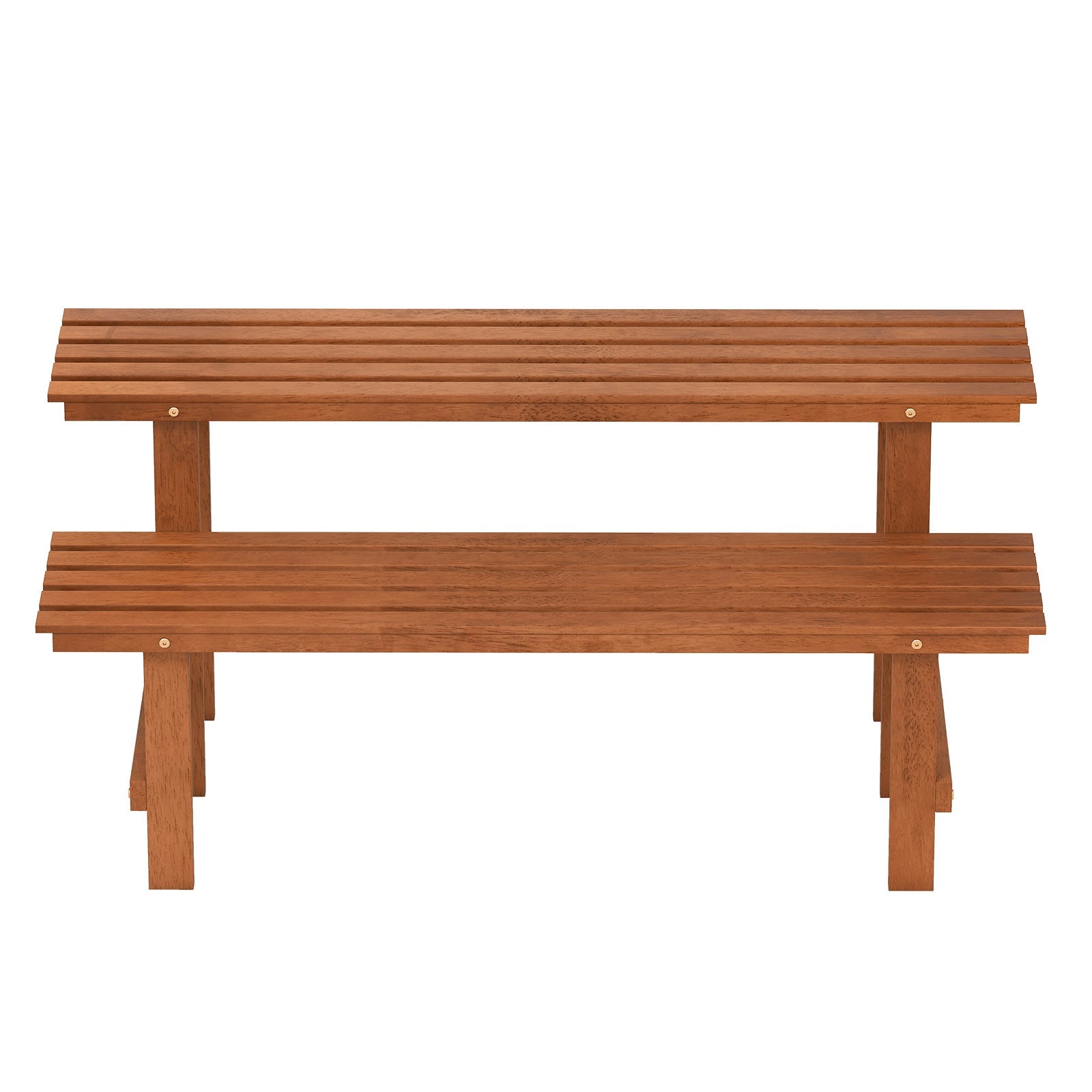 2-Tier Wood Plant Stand Ladder Plant Shelf for Indoor Outdoor