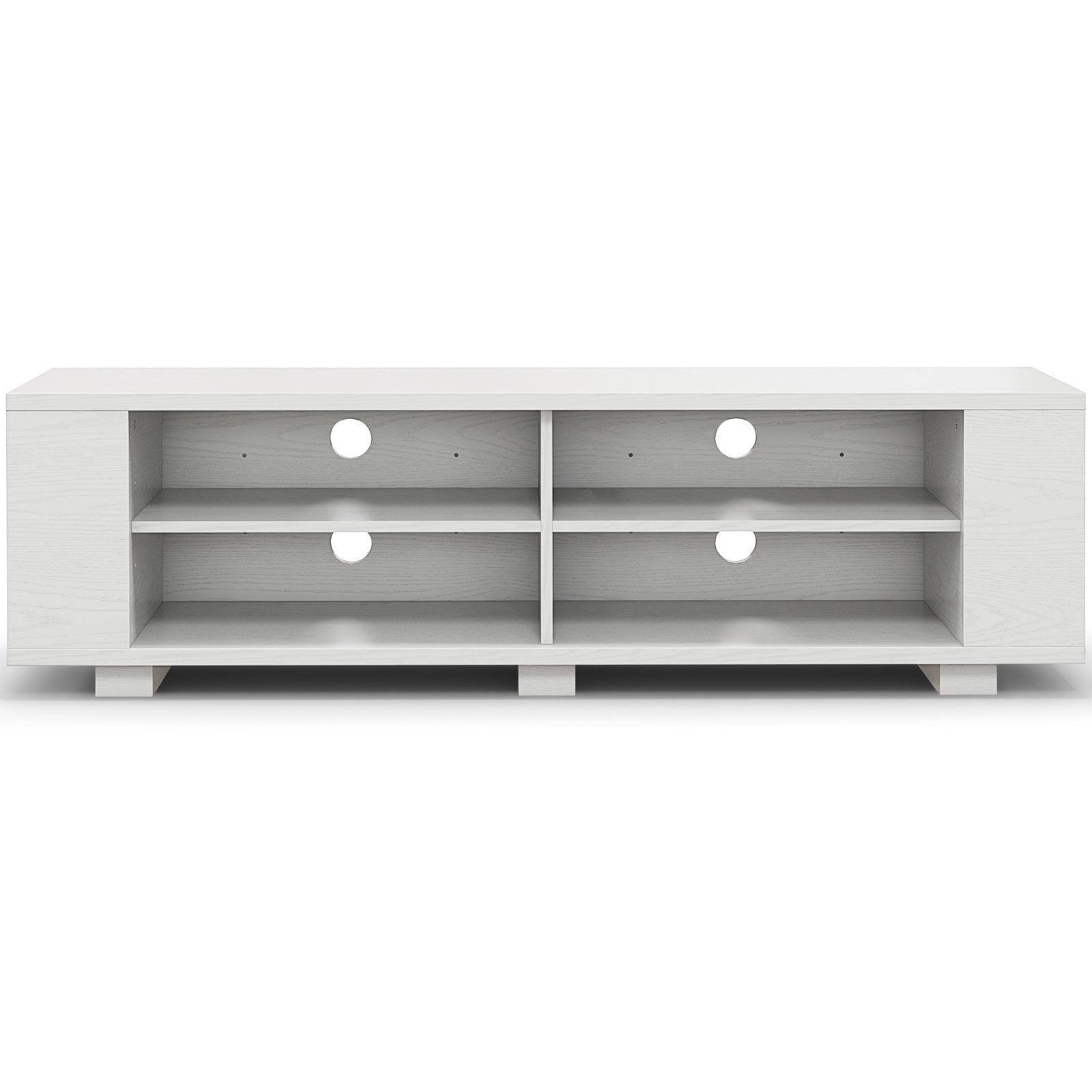 59 Inch Console Storage Entertainment Media Wood TV Stand-Walnut