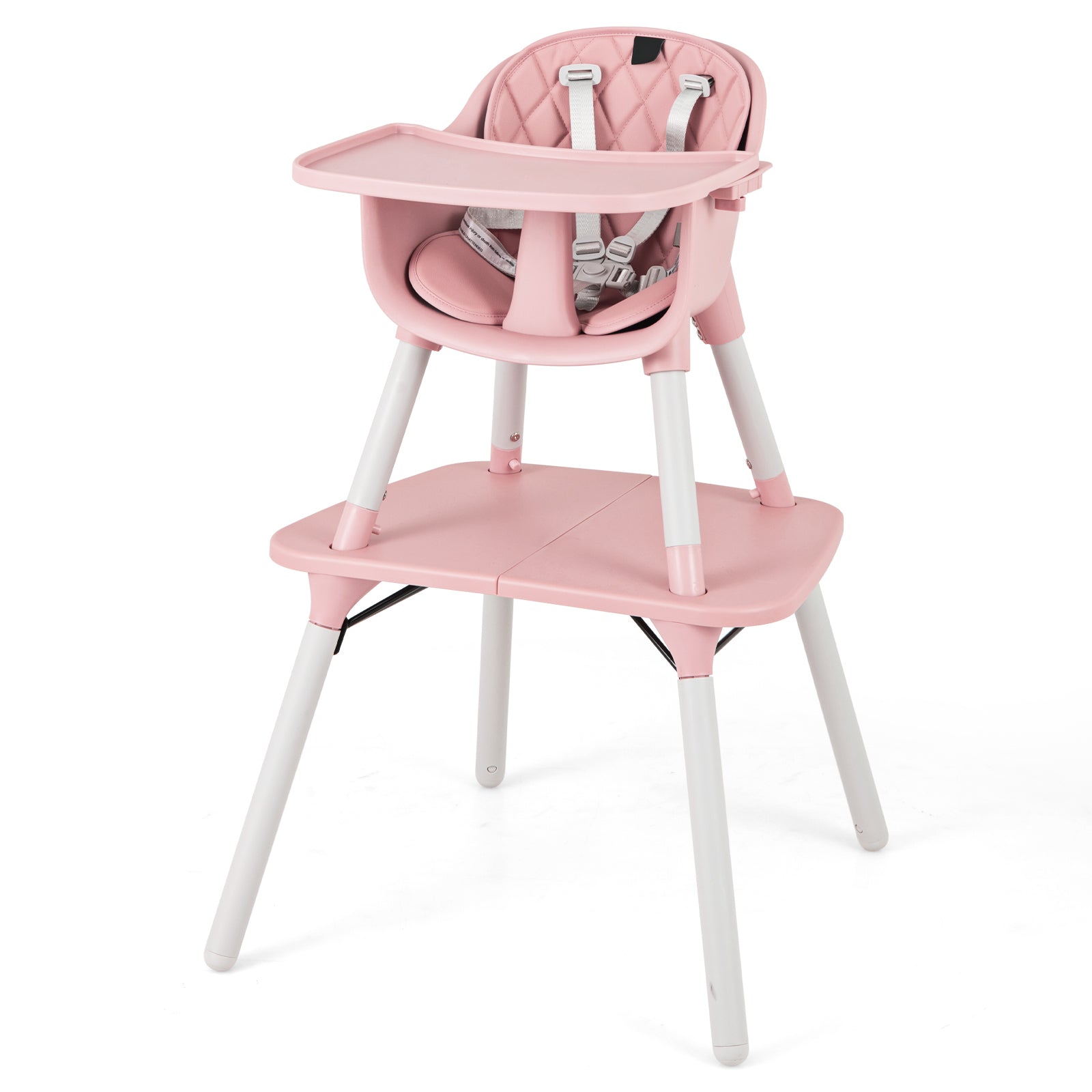 4-in-1 Baby Convertible Toddler Table Chair Set with PU Cushion