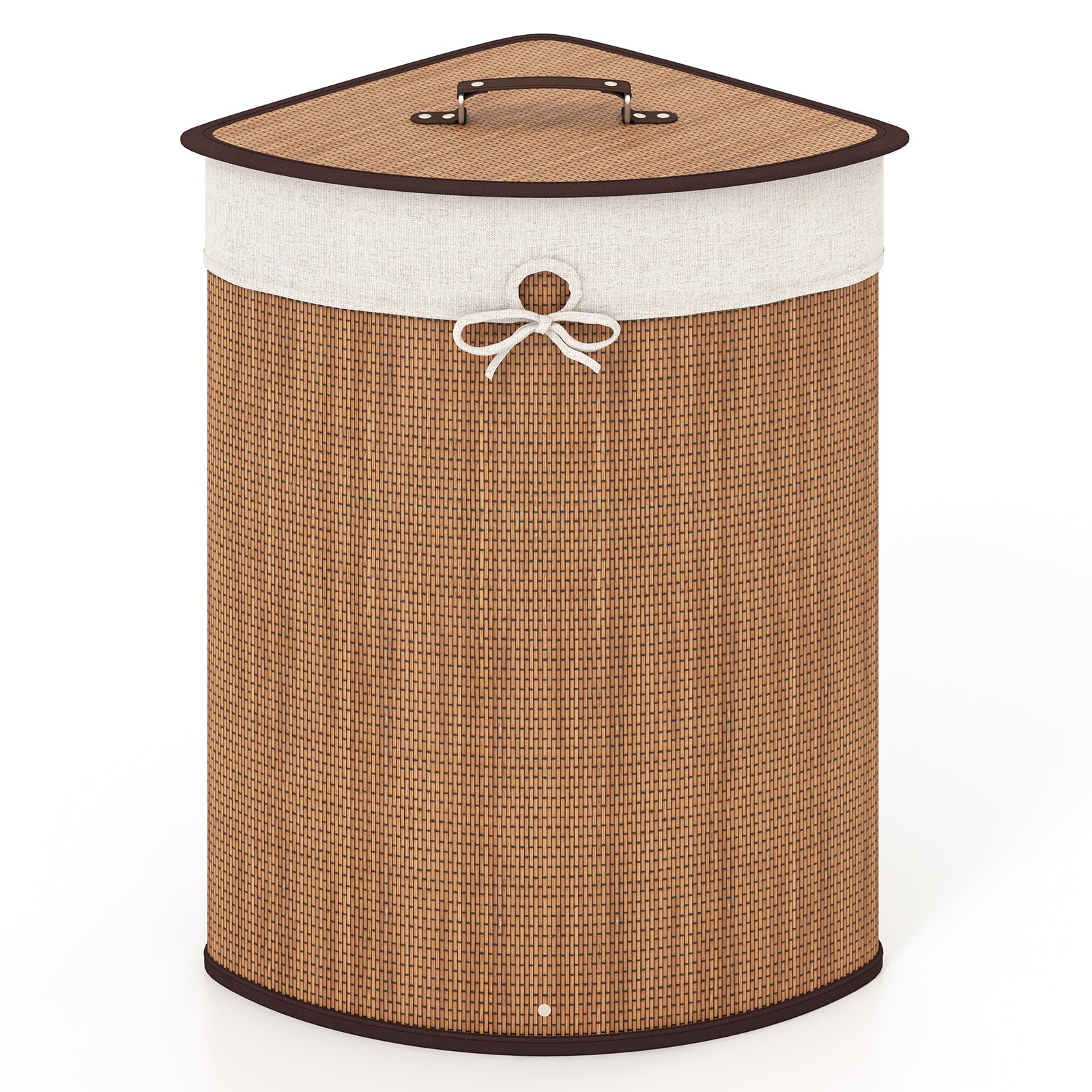 Corner Bamboo Hamper Laundry Basket