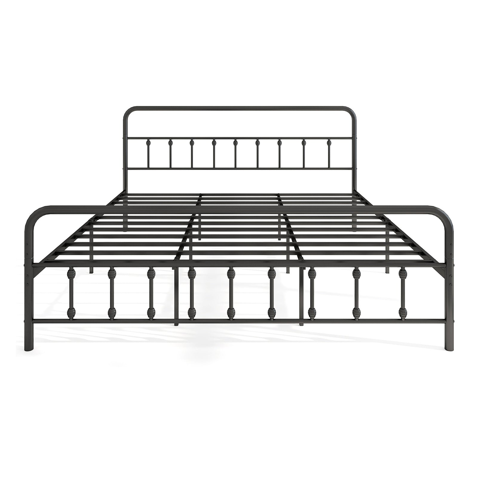 Bed Frame with Headboard and Under Bed Storage Black