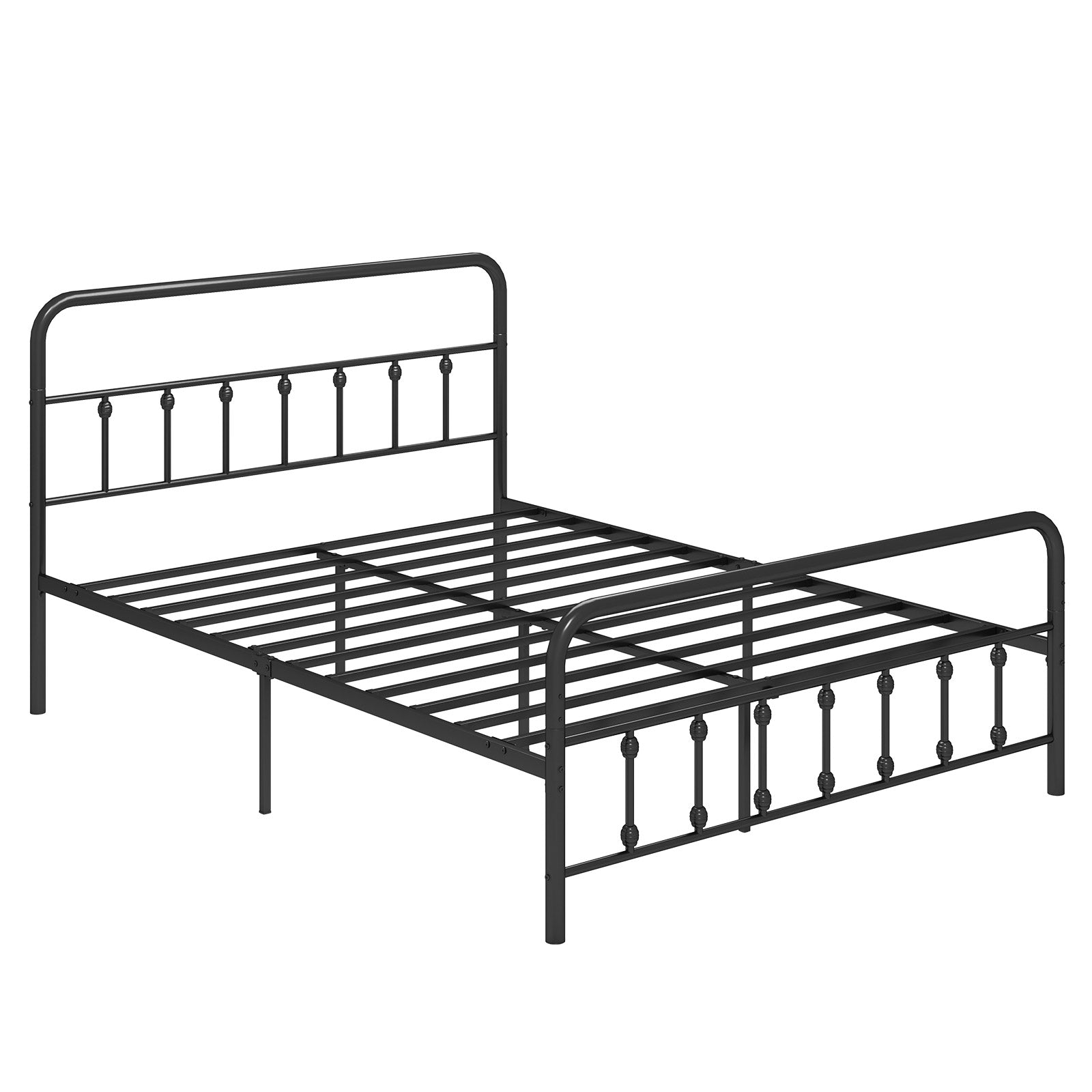 Bed Frame with Headboard and Under Bed Storage Black