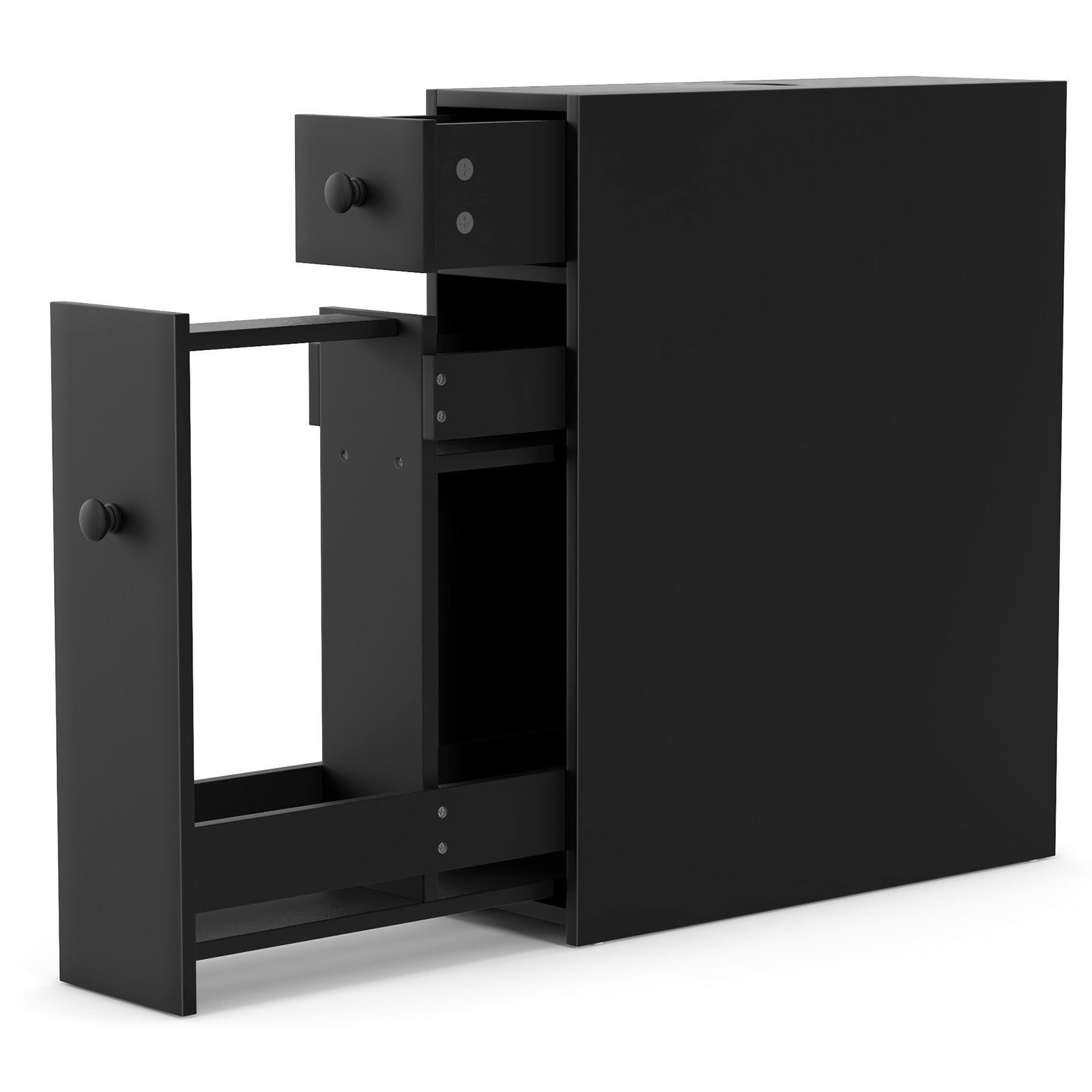 Black Bathroom Cabinet Space Saver Storage Organizer