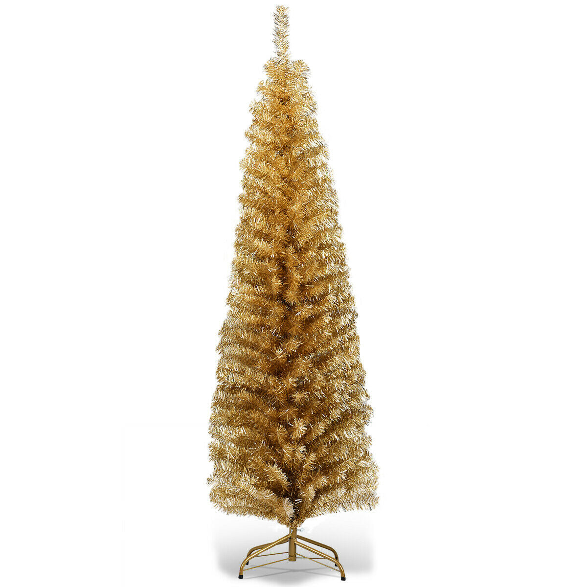 6 Feet Tinsel Tree Unlit Slim Pencil Christmas Tree