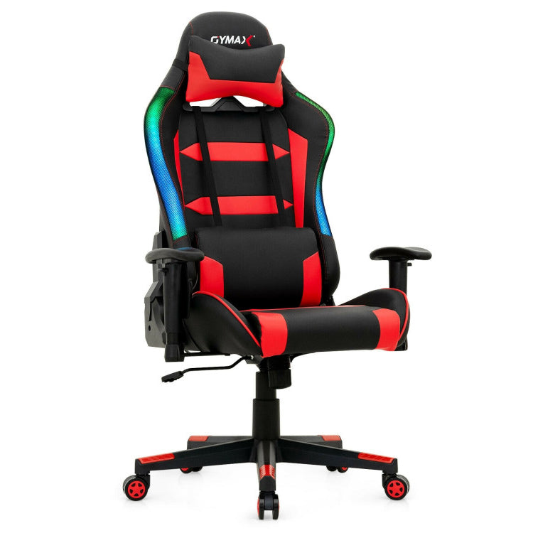 Adjustable Swivel Gaming Chair with LED Lights and Remote