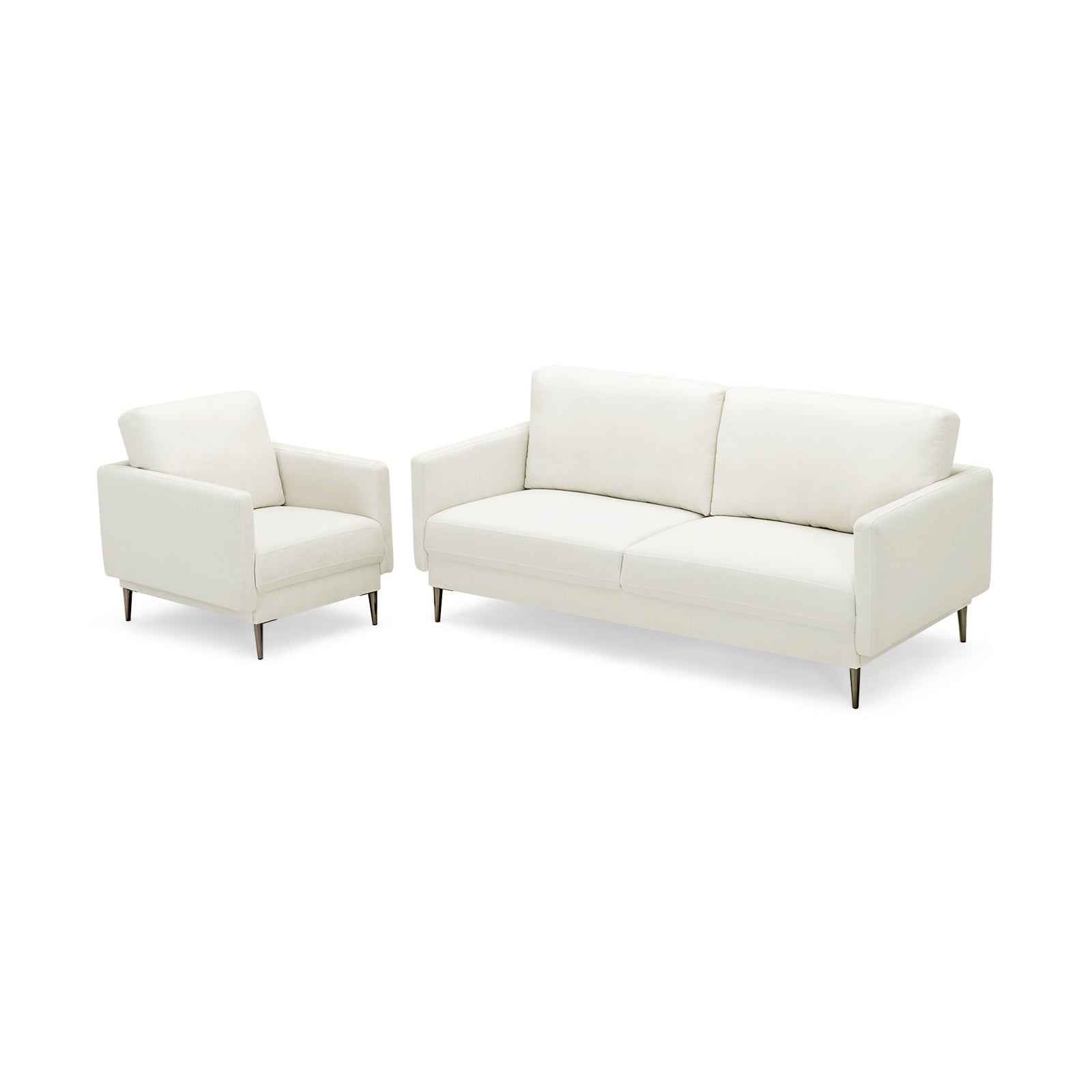 Modern Upholstered Accent Chair with Removable Backrest Cushion