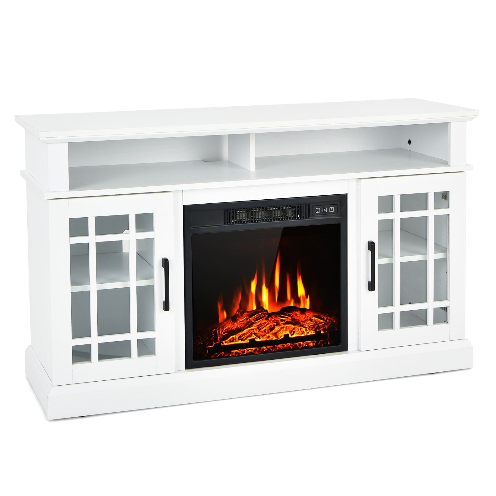 48 Inch Electric Fireplace TV Stand with Cabinets for TVs Up to 5