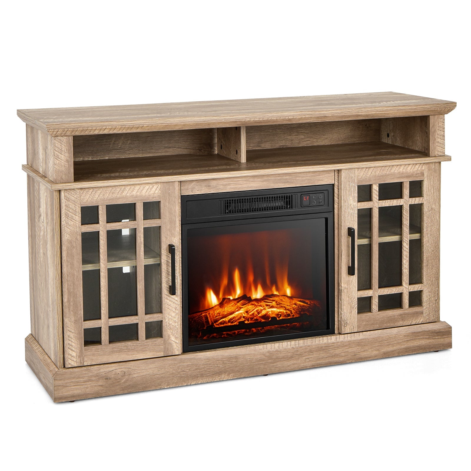 48 Inch Electric Fireplace TV Stand with Cabinets for TVs Up to 5