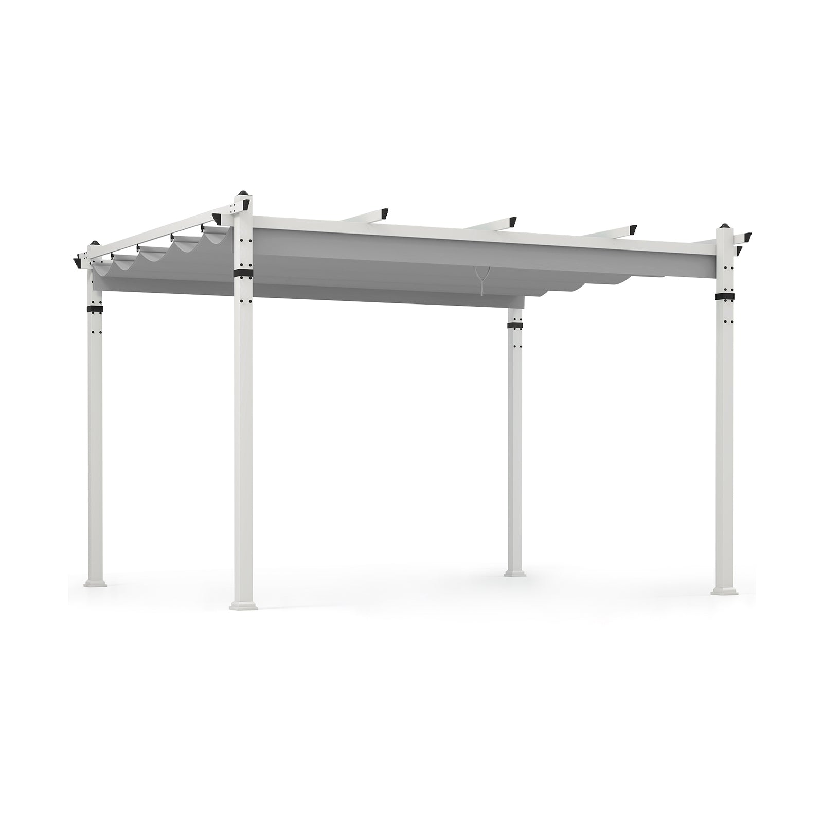 Outdoor Pergola with Retractable Canopy and Aluminum Frame