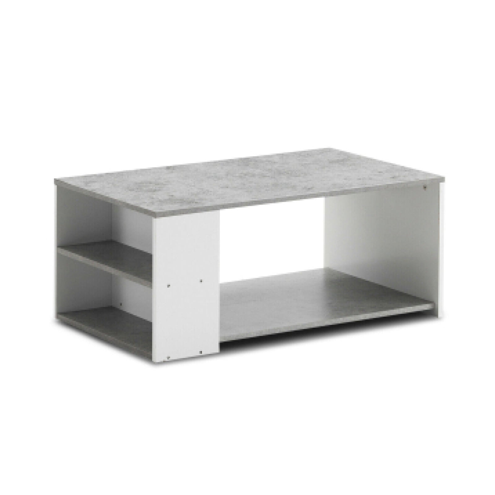 Coffee Table Sofa Side Table with Storage Shelves