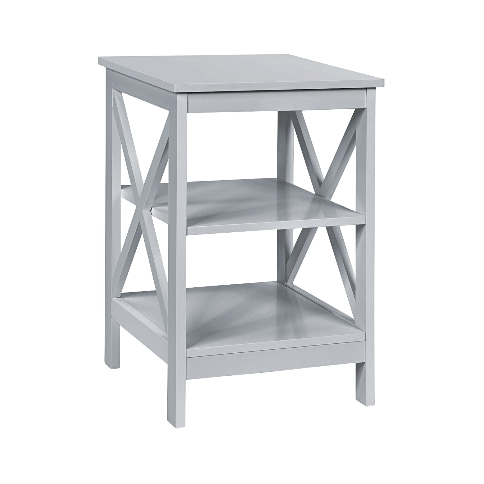 3-Tier X-Design Nightstands with Storage Shelves for Living Room Bedroom