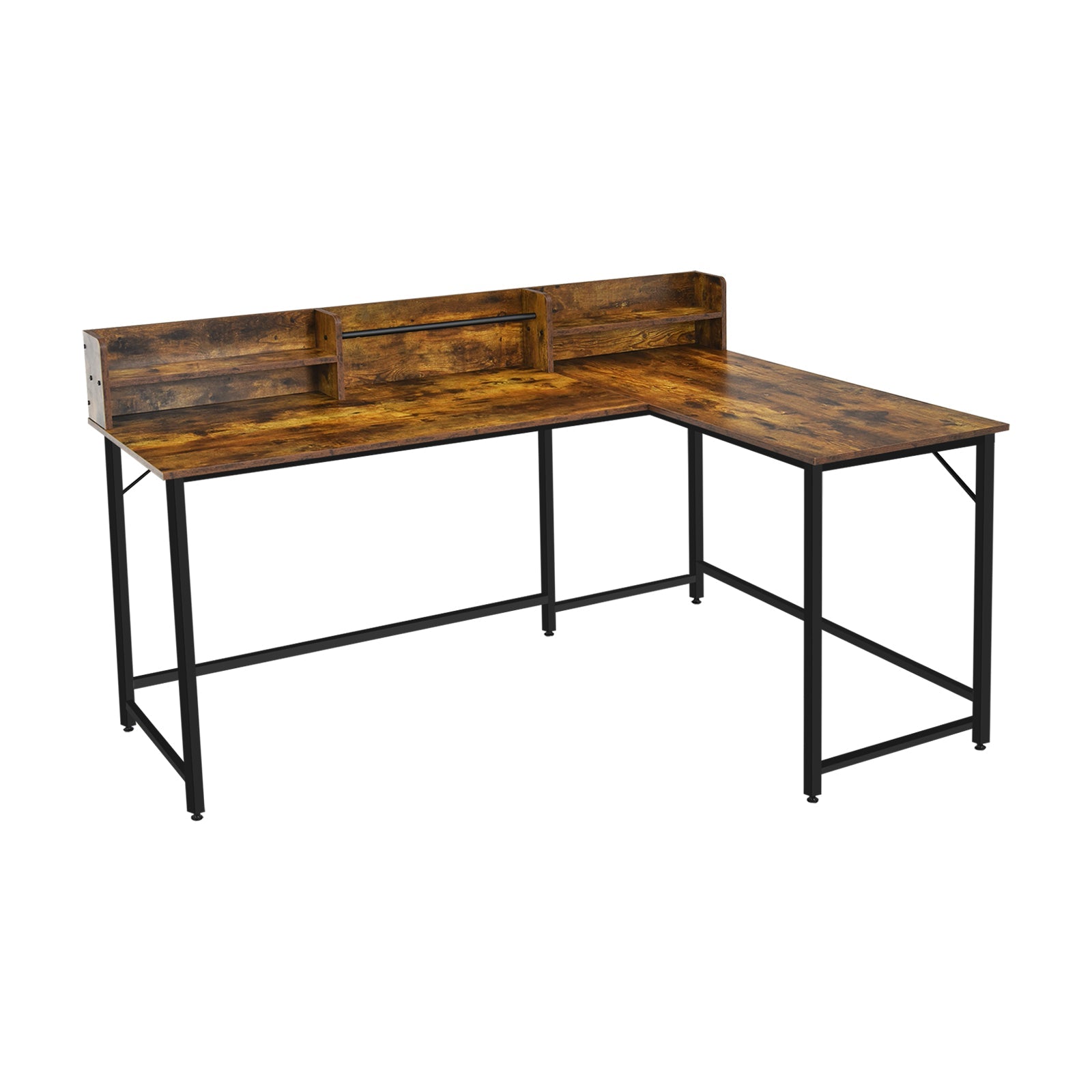 5.5 Inch L-shaped Computer Desk with Bookshelf