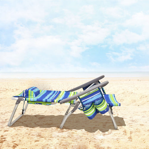 2 Pieces Folding Backpack Beach Chair with Pillow-Pink